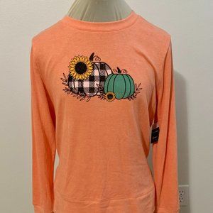 Orange Pumpkin Halloween Fall Long Sleeve T-shirt